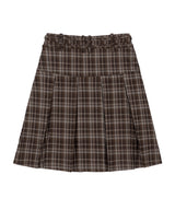FORMAL BUTTON PLEATS MIDI SKIRT (BROWN)_F24ZD871