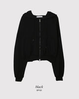 Everyday 2WAY Crop Loose Hood Zip-up (9color)