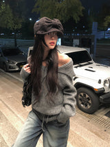 Retin Fluffy Ribbon Madoros Hunting Cap Hat