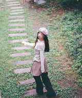 COWL NECK LAYERED LONG SLEEVE - OATMEAL