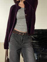 Golgi round knit cardigan(5color)