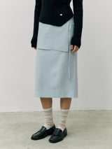 SEE-THROUGH LAYERED SKIRT SKY