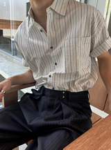[S/S] Multi stripe half shirts(2color)