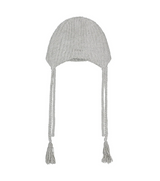 Double Strap Angora Beanie / Grey