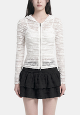 Ivelle Lace Hooded Zip-Up
