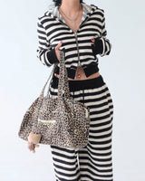 Tsuki Stripe Hooded Zip-Up Jacket