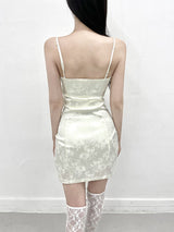 1110. Jacquard satin sleeveless mini ops (2color)