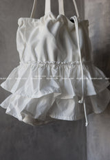 frill cotton big shoulder bag