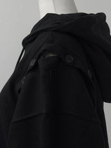 ショルダーカットボタンフーディー (3color)