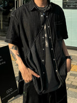 Deep ocean denim set up shirt 2C
