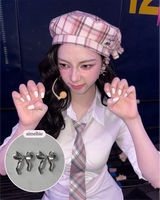 [ILLIT イロハ, NMIXX へウォン Piercing] バレリーナリボンピアス - Silver