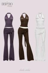 ドット ホルター カーディガン フレア トレーニング セットアップ (PANTS)