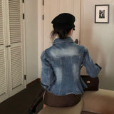 [BELLIDE MADE] Flared denim jacket & blouse