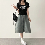 ローブレタリングスクエアネックショートスリーブTシャツ