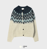 Sharp Uncle Wood Nordic Vintage Round Knit Cardigan