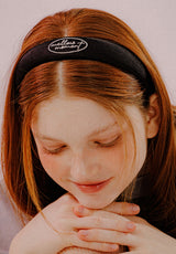 EMBROIDERY LETTERING HAIR BAND (BLACK)