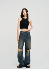 [U-BASIC] Winnie Halter Ribbed Sleeveless