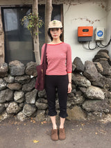 Rue Striped 3/4 Sleeve T-shirt (2color)