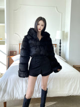 [Only Seow] 1107. Big hood fur crop jk (3color)