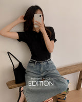 [MADE] Ruffle short-sleeved T-shirt
