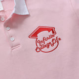 ホワイトカラーラグビースウェットカラーTシャツ / パステルピンク [Unisex]