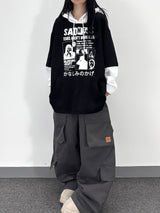 crying layered hoodie