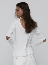 Slit Sleeve Top_White