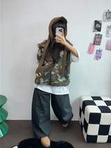 ヒーターパディング❤スナップオーバーロングパンツ 🩶🖤💚3COLOR