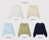 Round Or V-neck Daily Basic Knit (10color / 2type)
