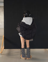leopard print eye love oversized fit hoodie