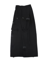 destroyed side tuck sweat pants (black)