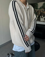 CB Track Knit Hood Zip-up (4C)