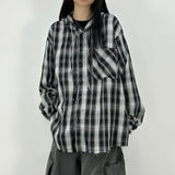 vely gingham hooded shirt