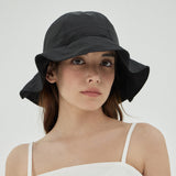 VA Curved Logo Round Frill Bucket Hat / Black