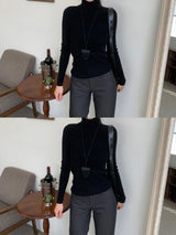 Winter Blend Wool Polar Semi-Slim Fit Long Sleeve Knit Top (5 Colors)