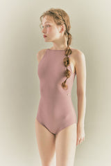BACK RIBBON LEOTARD SWIMSUIT_Mauve Pink