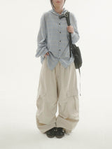 By hood check shirt -3C