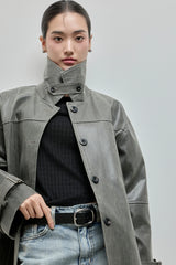 Vintage Leather Half Coat