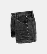 Silver Stud Short Denim Pants