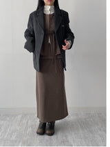 [Setup Available/FW] Lanba Ribbed Layered Long Skirt
