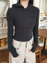 Melo Slim Fit Peach Fleece Half Zip-Up (3c)