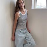 Ringer Cotton Sleeveless_Melange Gray