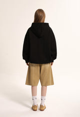 Crack Printed Logo Hood - Black