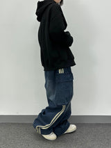  denim track cargo pants