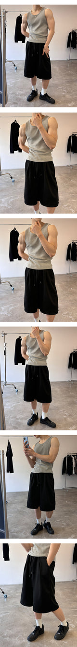 [Unisex] バミューダスウェットパンツ(2color)