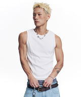 Ribbed Cutout Sleeveless - White