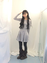 line and pleated dress