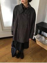 Belted trench half coat (2color)