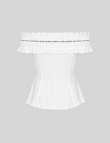 Romantic Shirring Ribbon Blouse
