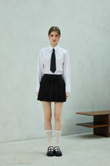 UNBALANCE SHIRRING SHIRT / WHITE